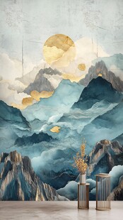 抽象山水画壁画