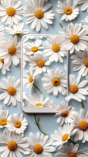 雏菊与智能手机的和谐