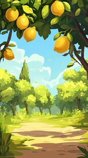 阳光下的柠檬树