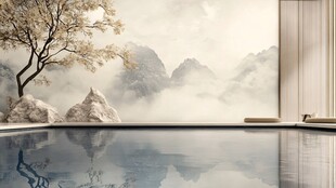禅意山水画风格的室内设计