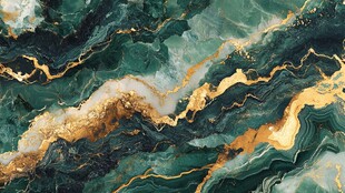 绿色与金色大理石纹理