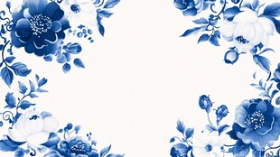 青花瓷风格的花卉图案