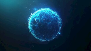 数字宇宙的蓝色光芒