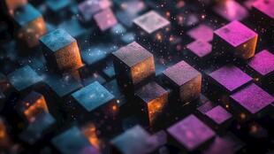 多彩立方体抽象艺术