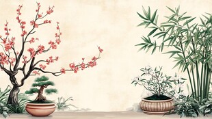 春日里的小型盆景园