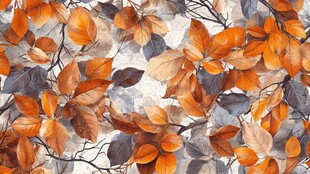 秋日暖阳下的树叶图案