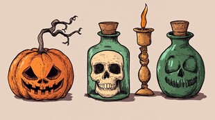 万圣节主题物品的奇妙组合