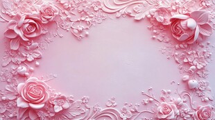 粉色浮雕花卉背景