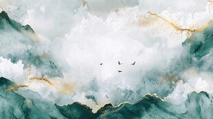 云雾缭绕的山川之景