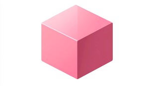粉色几何立方体