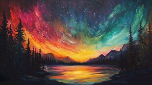 星空下的宁静湖泊