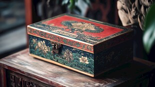 复古手工彩绘首饰盒