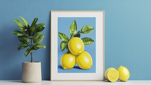 鲜活的柠檬艺术印刷品