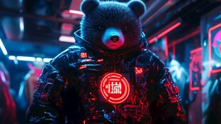 赛博朋克熊的红色世界