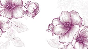 紫色花卉手绘图案