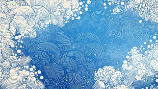 波涛汹涌的蓝色海洋