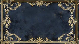 古董风格的蓝色背景与金色花纹