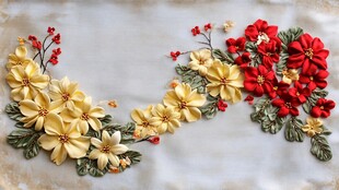 绚丽的花卉刺绣艺术