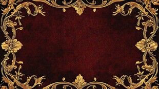 奢华红金框纹背景