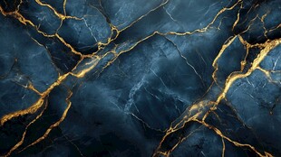 深蓝与金纹大理石纹理