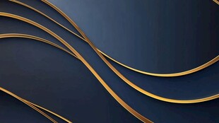 抽象的奢华蓝金线条艺术