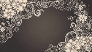 黑白花卉图案背景