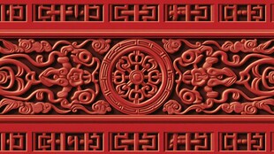 红墙上的传统雕刻艺术