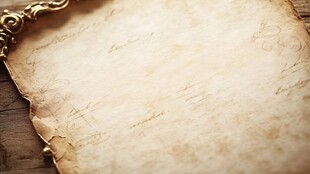 古老的羊皮卷和华丽的金属框