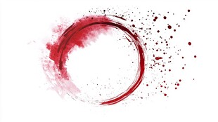 红色墨迹的圆形涂抹