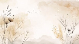 抽象花卉水彩画