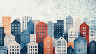 城市天际线的抽象画