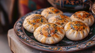 美味手工饼干 艺术装饰 陶瓷盘子