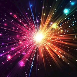 彩色光芒爆炸