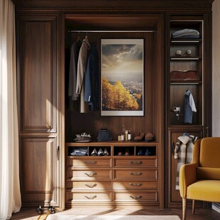 优雅的步入式衣帽间