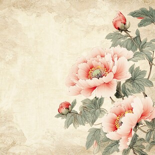 古风花卉图案背景