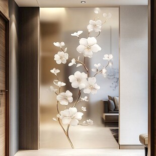 花卉图案玻璃艺术品