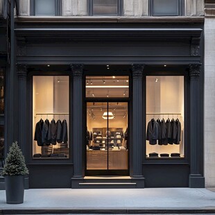 优雅的黑色服装店面