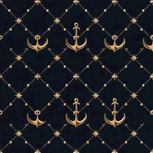 金色锚点图案在黑色背景上