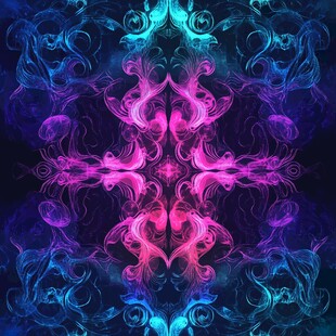 霓虹抽象对称图案