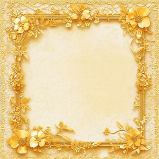 金色花卉边框的复古背景