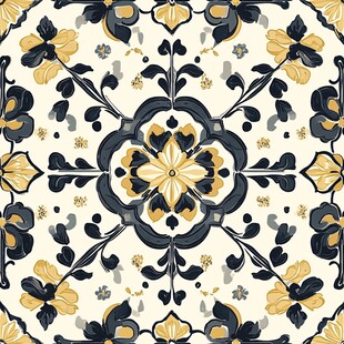 对称的花卉图案