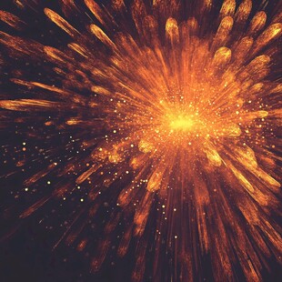 烟花绽放的壮丽夜景