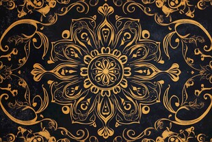金色曼陀罗纹理背景