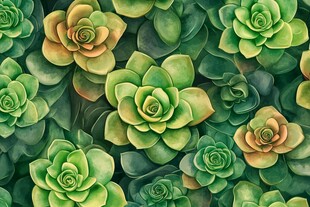 绿色多肉植物的绚丽盛宴