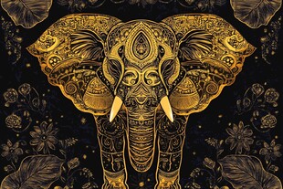 金色大象艺术