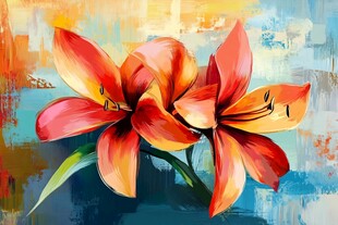 鲜花油画艺术作品