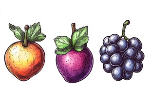 色彩斑斓的水果插画