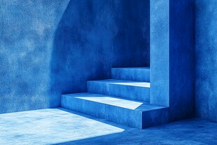 蓝色楼梯的阴影