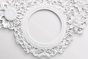 白色花卉装饰画框