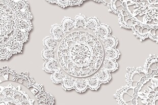 白色蕾丝圆形图案